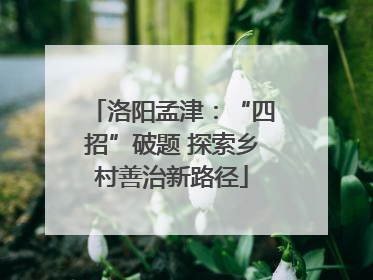 洛阳孟津：“四招”破题 探索乡村善治新路径
