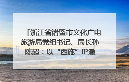 浙江省诸暨市文化广电旅游局党组书记、局长孙陈超：以“西施”IP激活全域旅游 打造县域文旅融合新标杆｜第七届全国县域旅游研究成果发布系列活动
