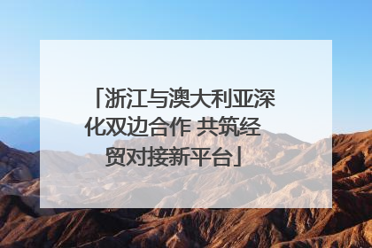 浙江与澳大利亚深化双边合作 共筑经贸对接新平台