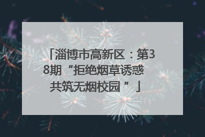 淄博市高新区：第38期“拒绝烟草诱惑 共筑无烟校园 ”