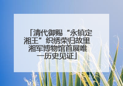 清代御赐“永镇定湘王”织绣荣归故里 湘军博物馆首展唯一历史见证