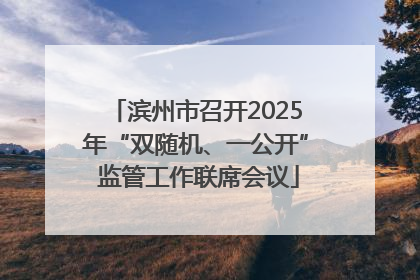 滨州市召开2025年“双随机、一公开” 监管工作联席会议
