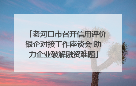 老河口市召开信用评价银企对接工作座谈会 助力企业破解融资难题