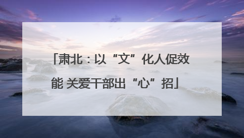 肃北：以“文”化人促效能 关爱干部出“心”招