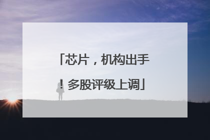 芯片，机构出手！多股评级上调