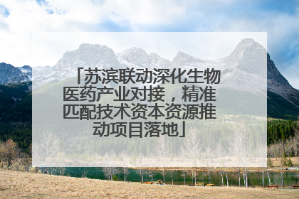 苏滨联动深化生物医药产业对接，精准匹配技术资本资源推动项目落地