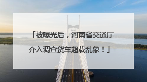 被曝光后，河南省交通厅介入调查货车超载乱象！
