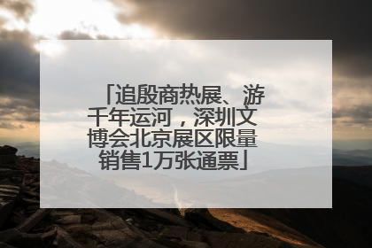 追殷商热展、游千年运河，深圳文博会北京展区限量销售1万张通票
