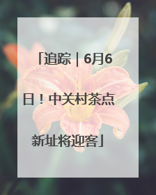 追踪｜6月6日！中关村茶点新址将迎客