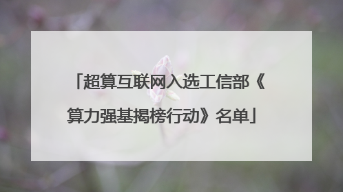 超算互联网入选工信部《算力强基揭榜行动》名单