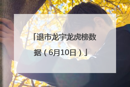 退市龙宇龙虎榜数据（6月10日）