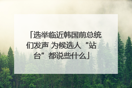 选举临近韩国前总统们发声 为候选人“站台”都说些什么