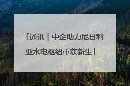 通讯｜中企助力尼日利亚水电枢纽重获新生