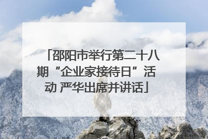邵阳市举行第二十八期“企业家接待日”活动 严华出席并讲话