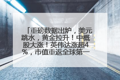 重磅数据出炉，美元跳水，黄金拉升！中概股大涨！英伟达涨超4%，市值重返全球第一！黄仁勋计划出售至多600万股股票