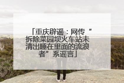 重庆辟谣：网传“拆除菜园坝火车站未清出睡在里面的流浪者”系谣言