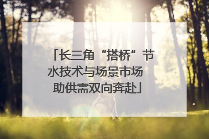 长三角“搭桥”节水技术与场景市场 助供需双向奔赴