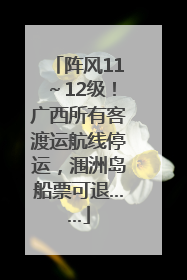 阵风11～12级！广西所有客渡运航线停运，涠洲岛船票可退……