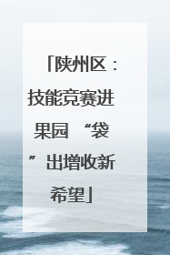 陕州区：技能竞赛进果园 “袋”出增收新希望