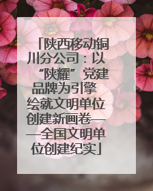陕西移动铜川分公司：以“陕耀”党建品牌为引擎 绘就文明单位创建新画卷——全国文明单位创建纪实