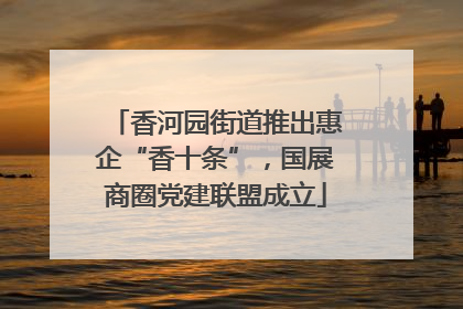 香河园街道推出惠企“香十条”，国展商圈党建联盟成立