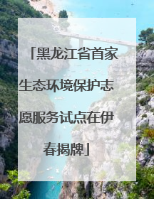 黑龙江省首家生态环境保护志愿服务试点在伊春揭牌