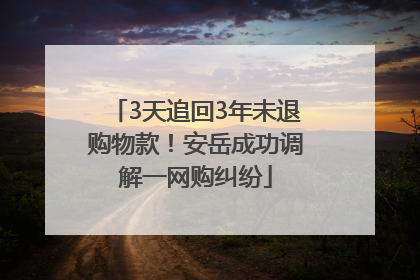 3天追回3年未退购物款！安岳成功调解一网购纠纷
