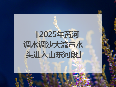 2025年黄河调水调沙大流量水头进入山东河段