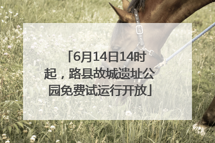 6月14日14时起，路县故城遗址公园免费试运行开放