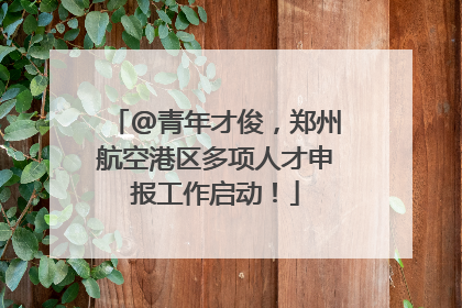 @青年才俊，郑州航空港区多项人才申报工作启动！