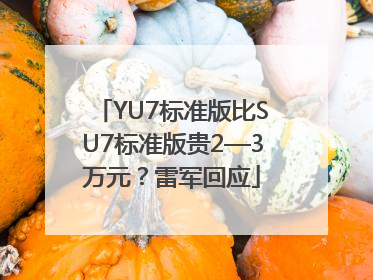 YU7标准版比SU7标准版贵2—3万元？雷军回应